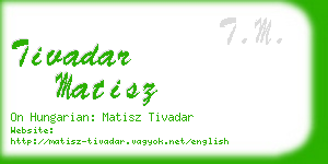 tivadar matisz business card